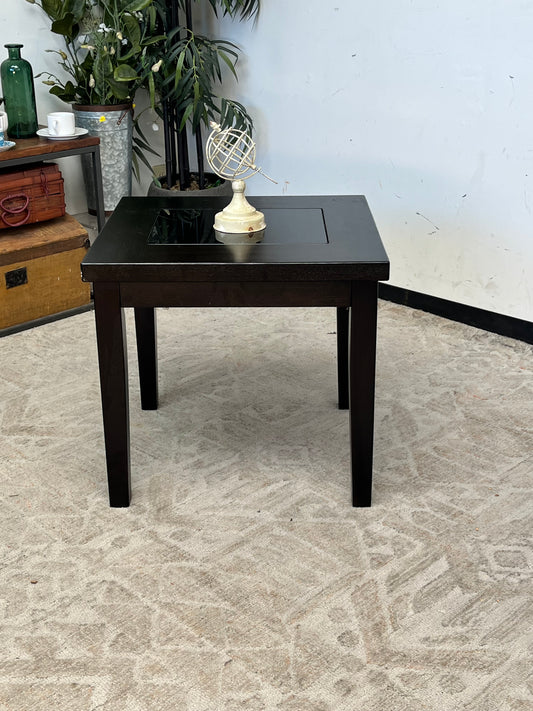 Traditional Style Glasstop Sidetable