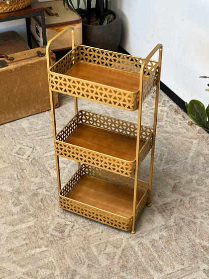 Modern Gold Tone 3-Tier Rack