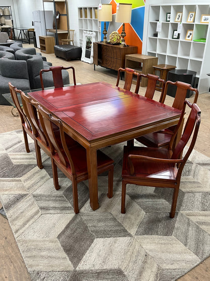 Mahogany Dining Set with 8 Chairs