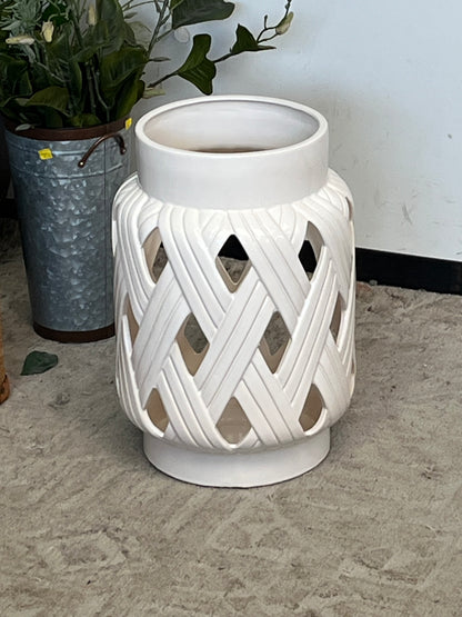 White Glazed Ceramic Vase