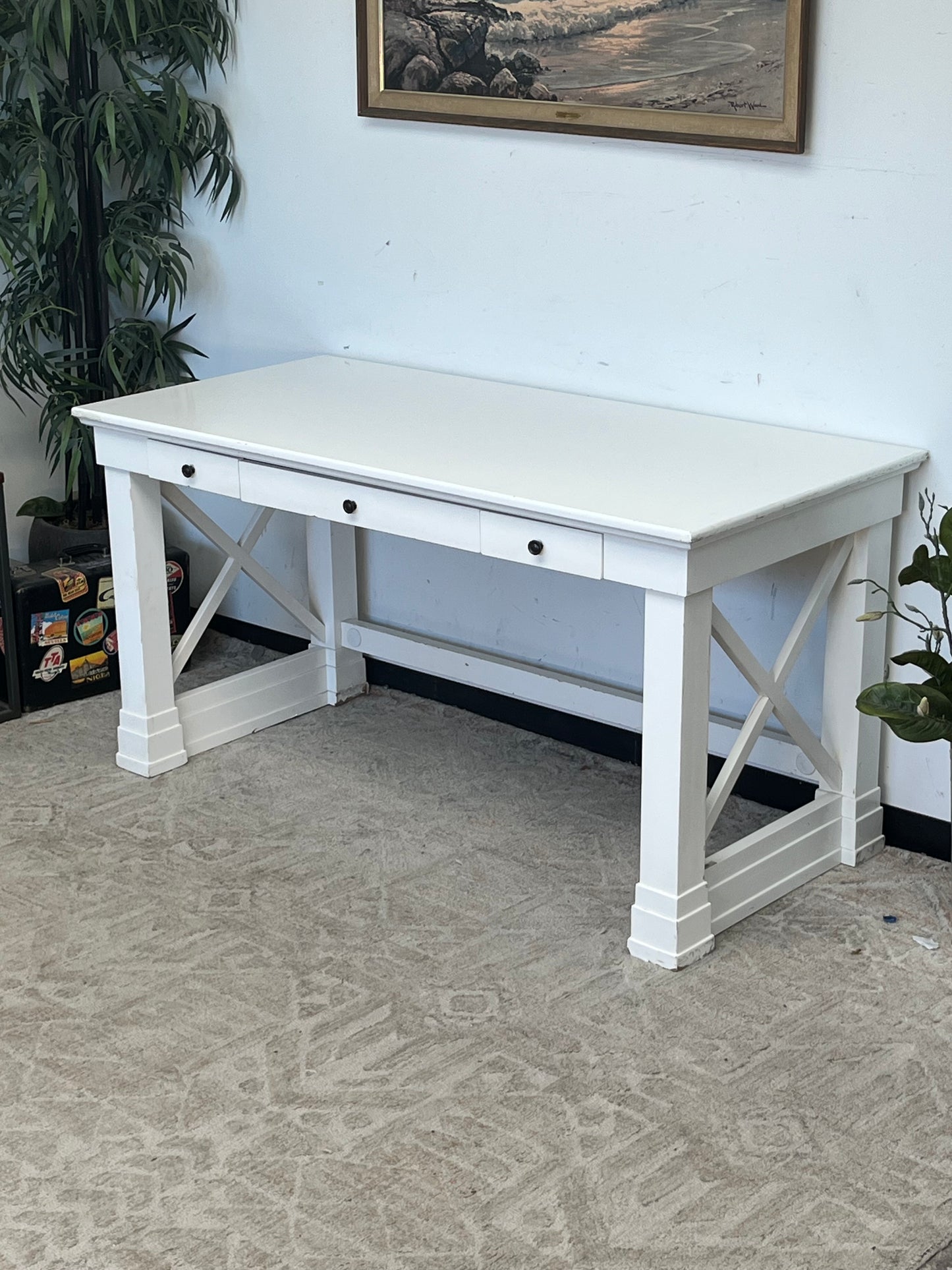 Farmhouse Style White Writing Desk