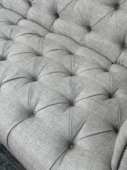 Modern Tufted 84" Gray Sofa