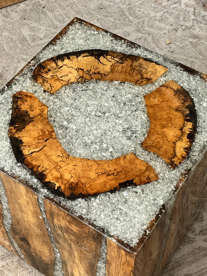 Rustic Style Resin Wooden Cube