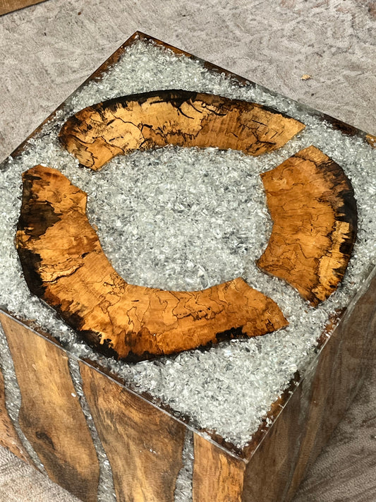 Rustic Style Resin Wooden Cube