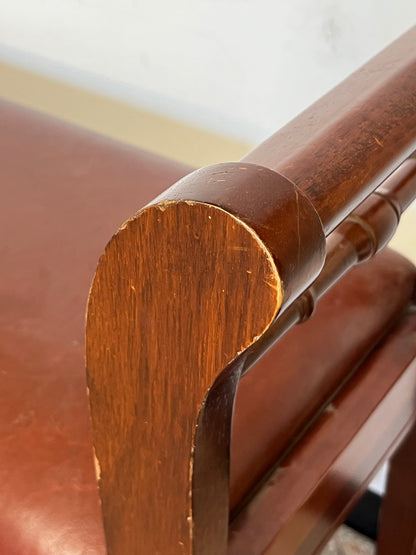 Vintage Nailhead Finish Leather Bench