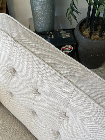 Modern Style Tufted Grey Linen Accent Chair