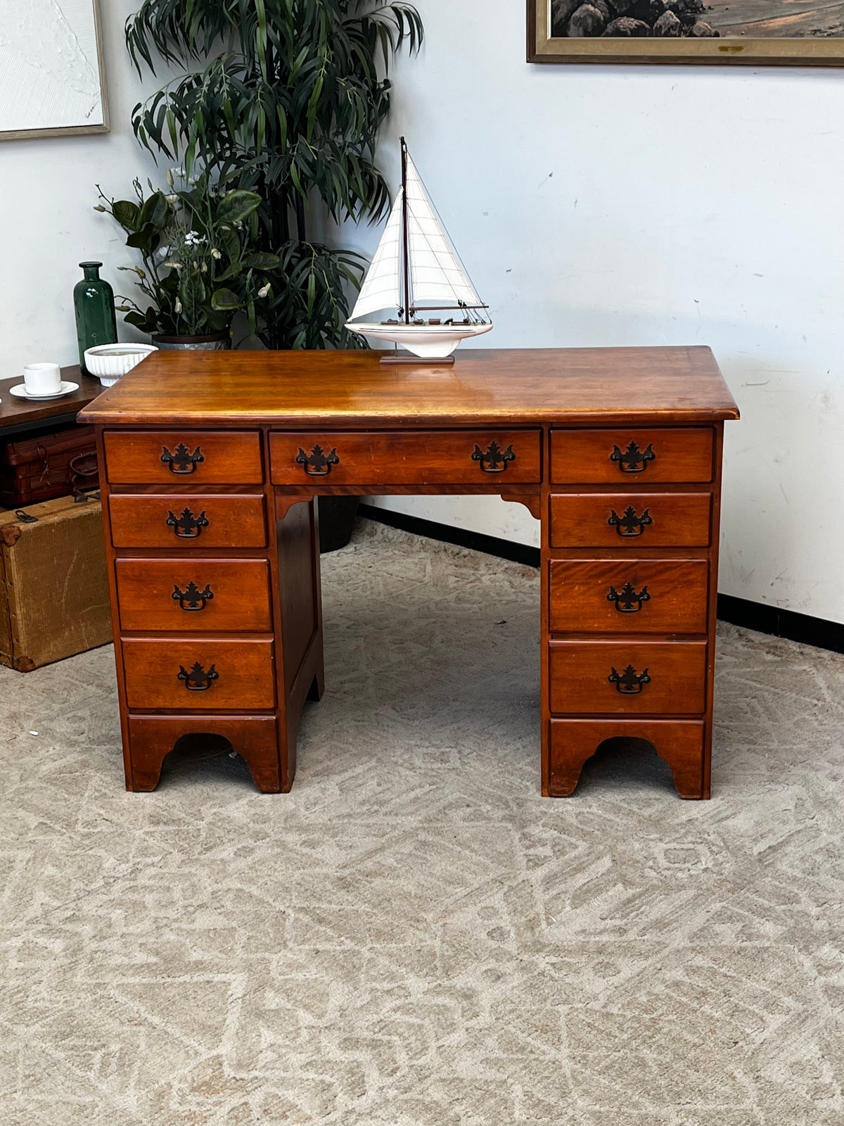 Antique Style Wooden Library Desk