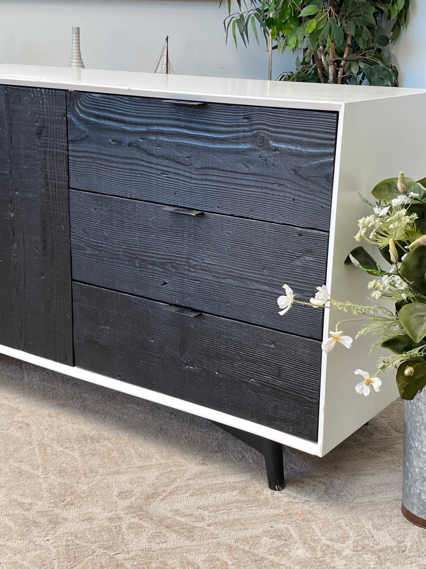 Modern 60" White Credenza
