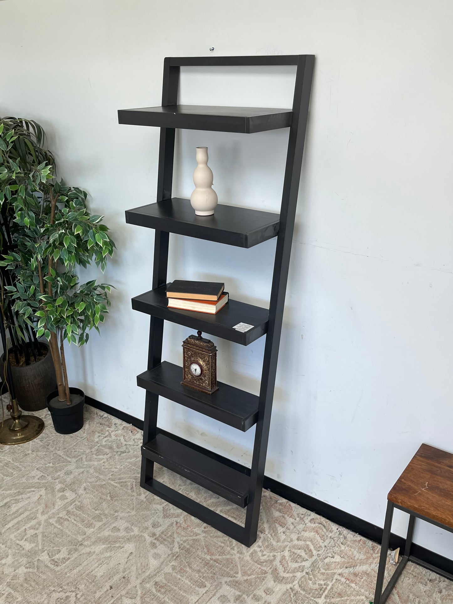 Crate & Barrel Ladder 5-Shelf Black Bookcase