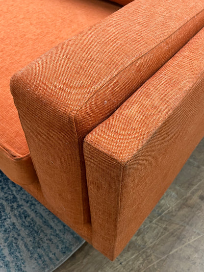 Benchmade Modern Orange Linen Couch