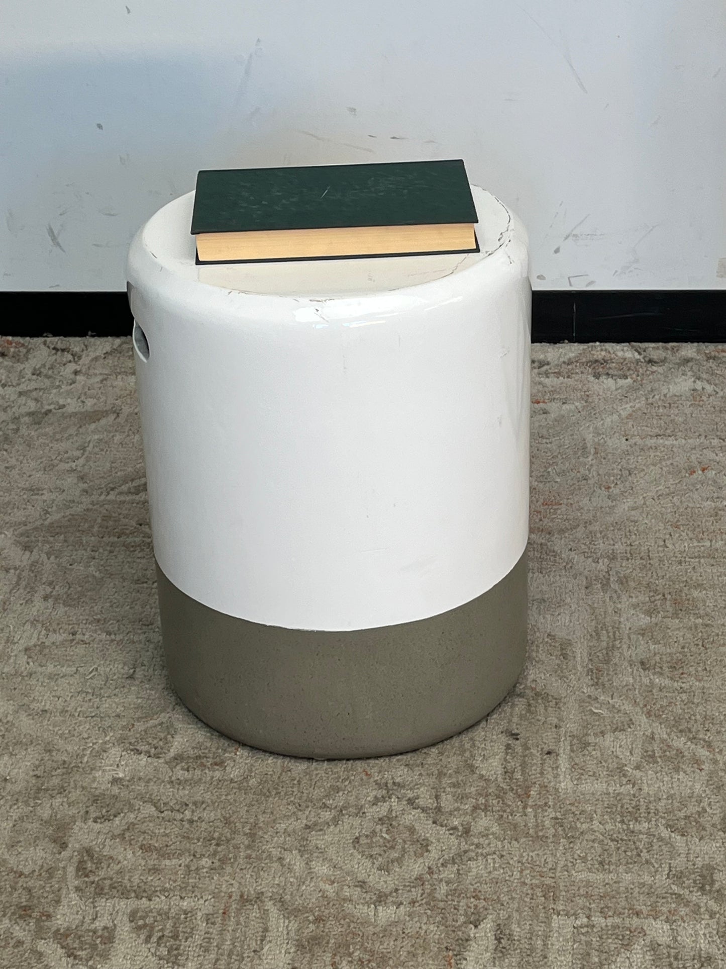 Modern Two-Tone white/Gray Side Table
