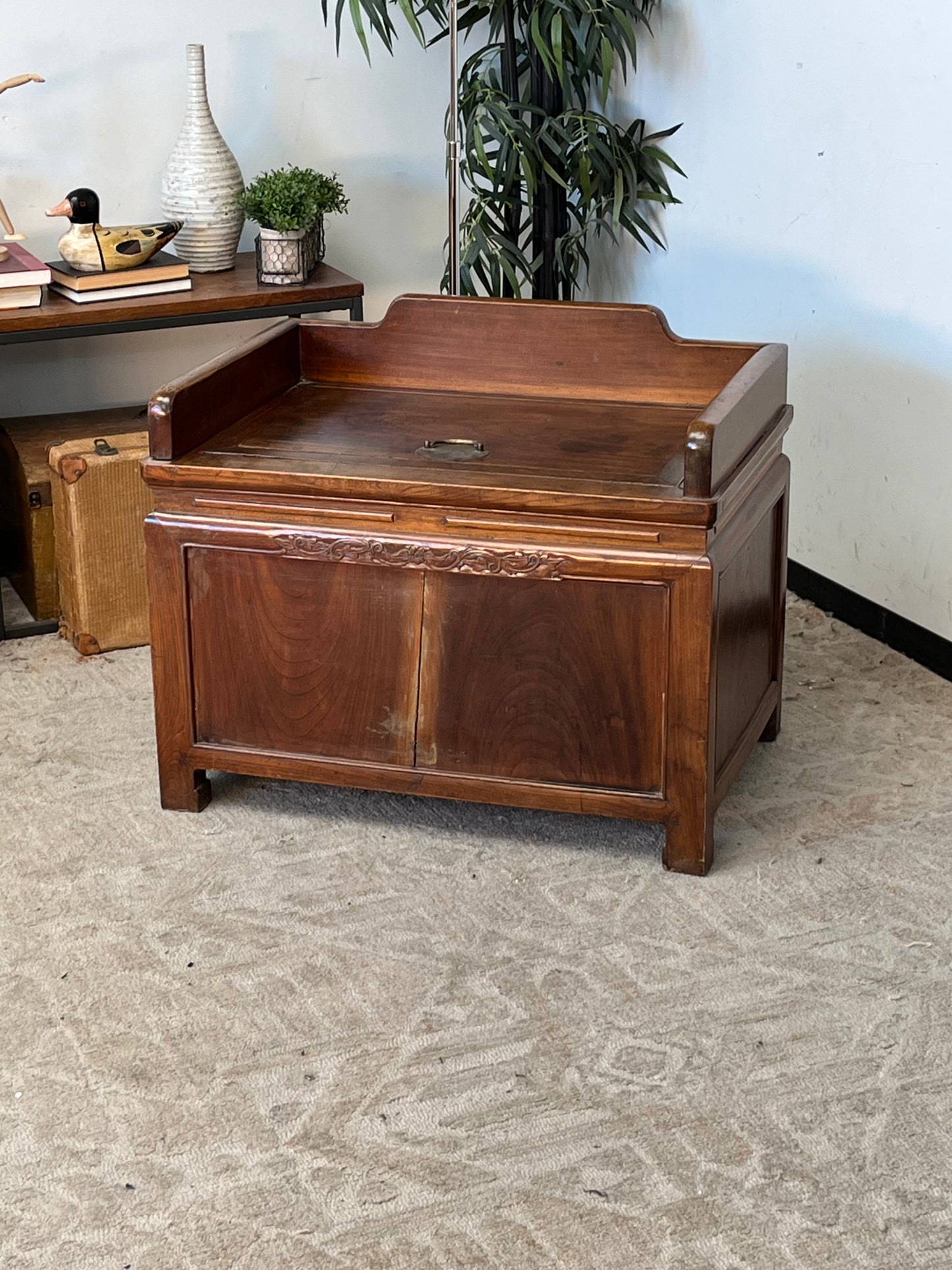 Antique Wooden Chest - Cracked