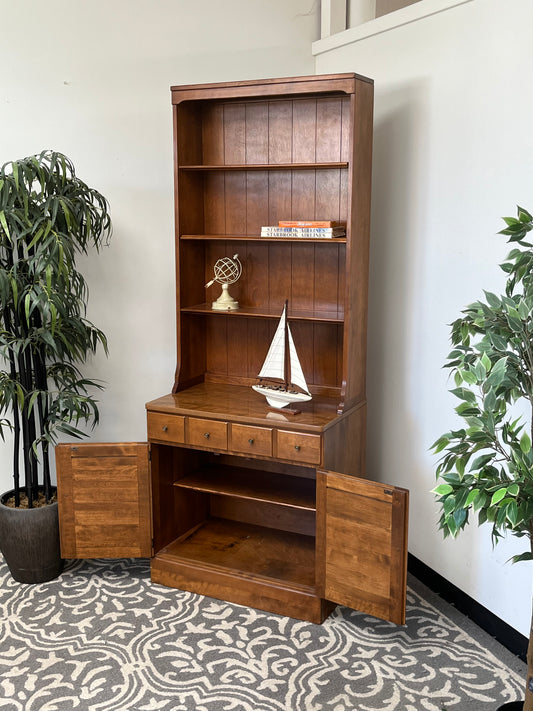 Ethan Allen Brown Wooden 2-Piece Hutch