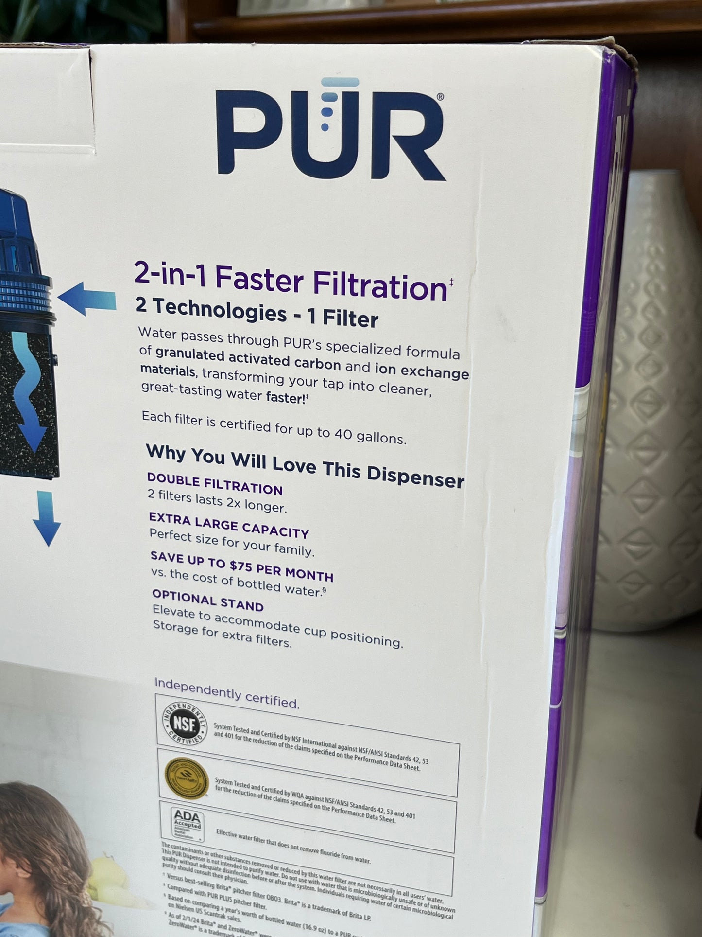 PUR 44 Cup XL Dispenser Filtration System with 2 Filters