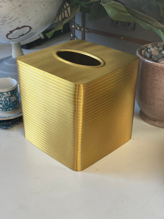 Striped Gold Tissue Box