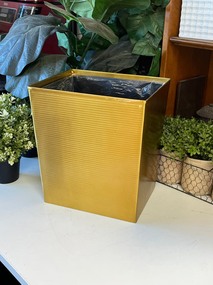Striped Gold Waste Bin