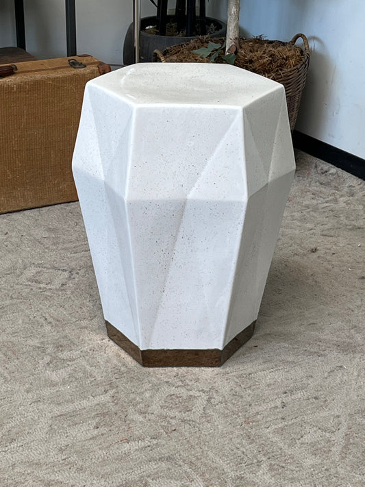 White Geometric Stool