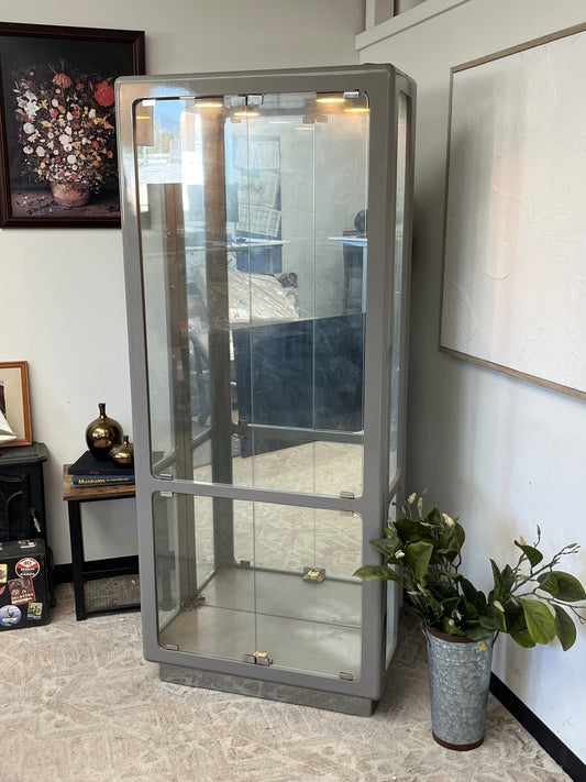 Mod-Style Glass Mirrored Display Cabinet - Missing Glass Shelving