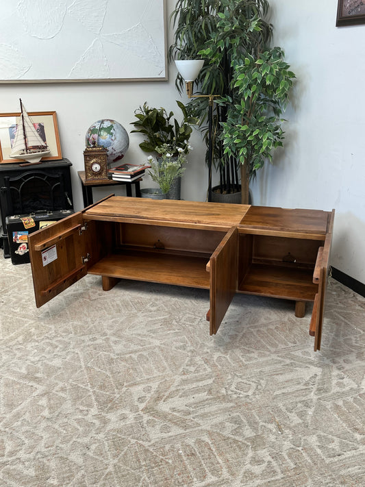 Modern Wooden Media Console With Missing Top