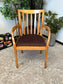 Wooden Arm Chair With Red Cushion