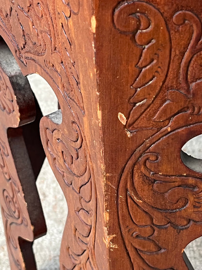 Vintage Wooden Hexagonal Stool