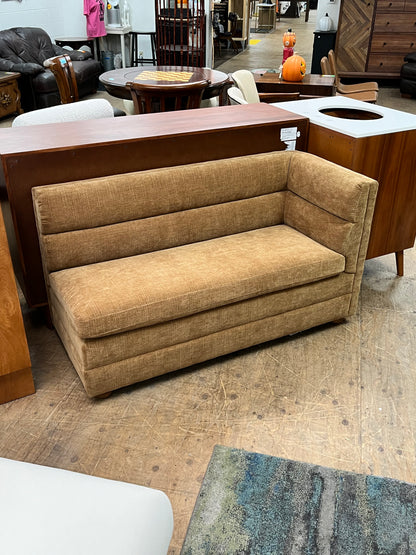 Modern Brown Linen Loveseat