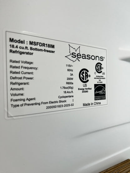Seasons French Door Refrigerator Stainless Steel