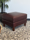 Leather Ottoman With Nailhead Finish