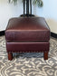 Leather Ottoman With Nailhead Finish