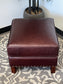 Leather Ottoman With Nailhead Finish