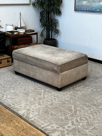 Crate & Barrel Linen Ottoman w/ Storage