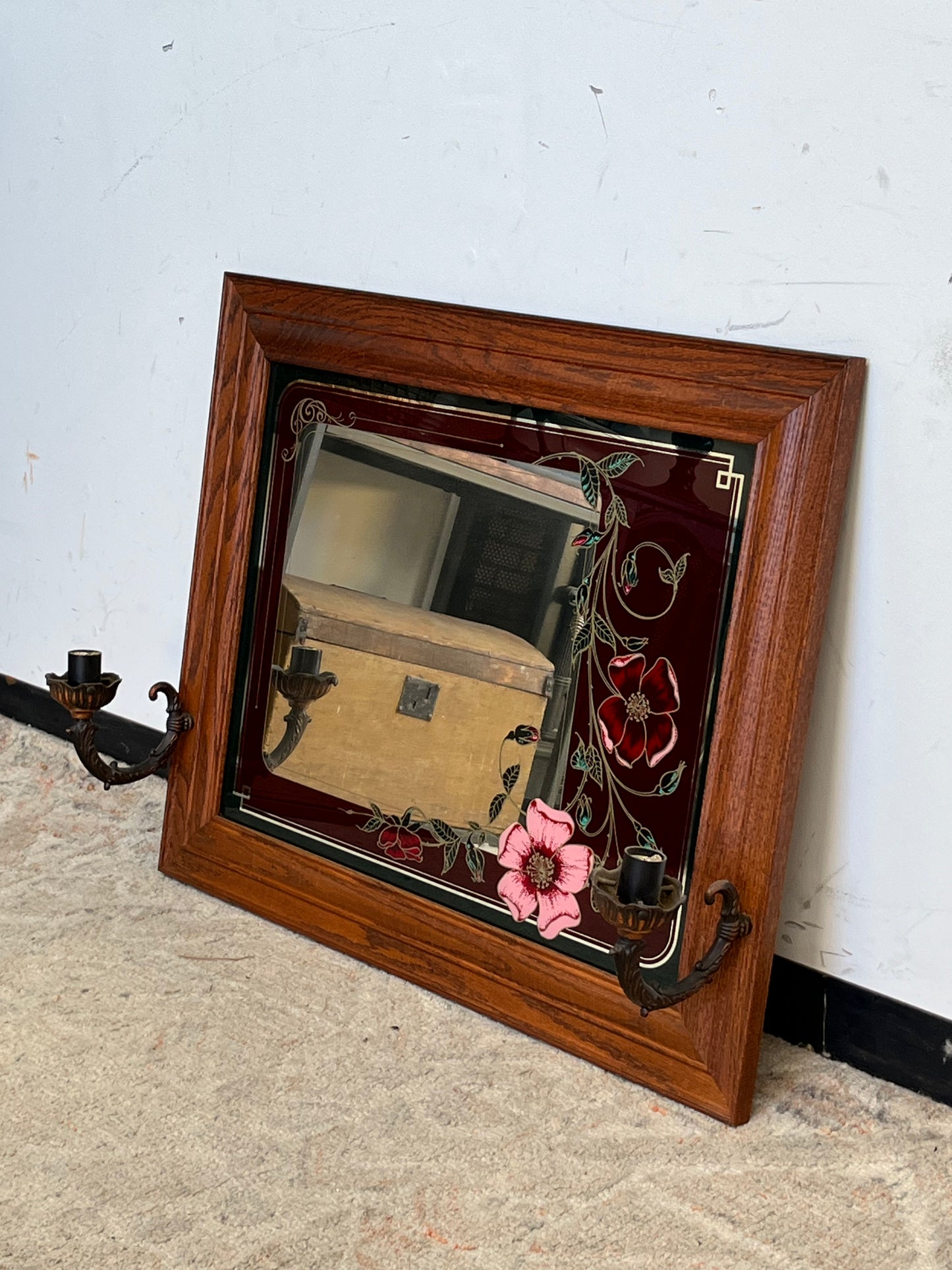 Hensley Co. Floral Hanging Mirror