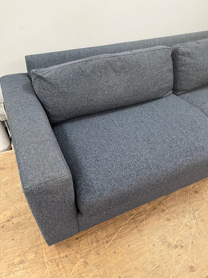 West Elm Dark Blue Linen Couch