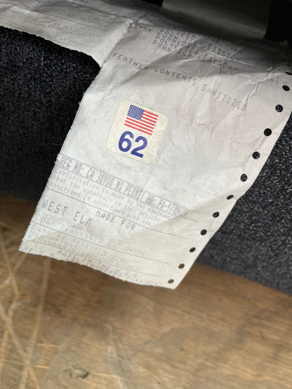 West Elm Dark Blue Linen Couch