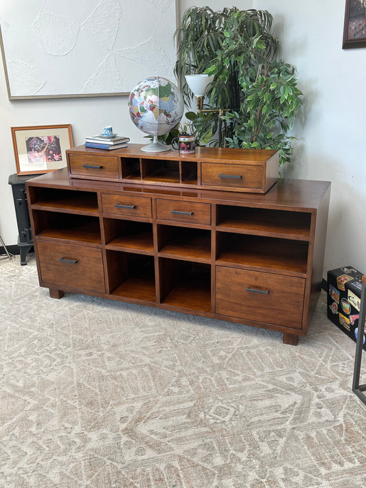 Craftsman Style Credenza with Tabletop Organizer