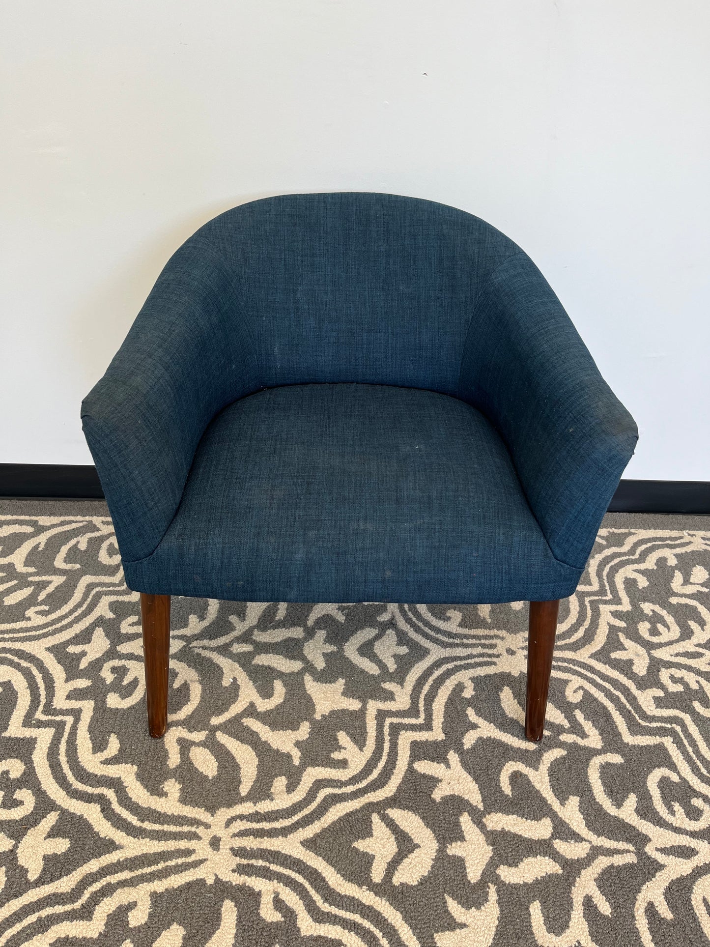 Blue Barrel Accent Chair