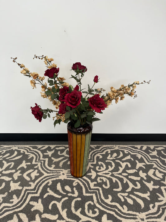 Faux Floral Bouquet with Vase