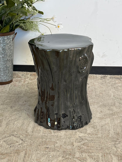 Ceramic Tree Stump Style Stool