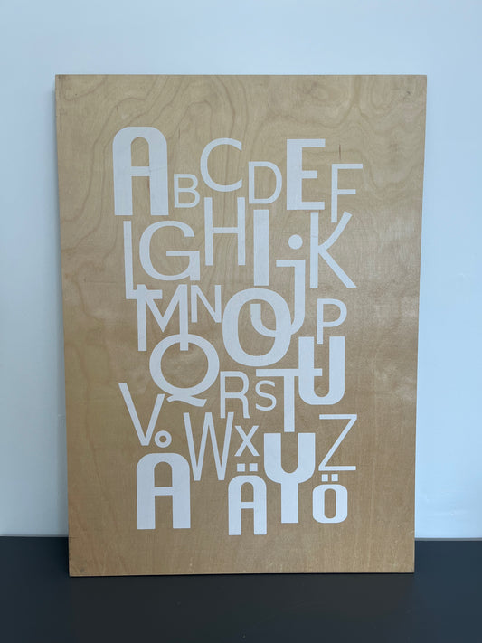 Alphabet Print on Wood