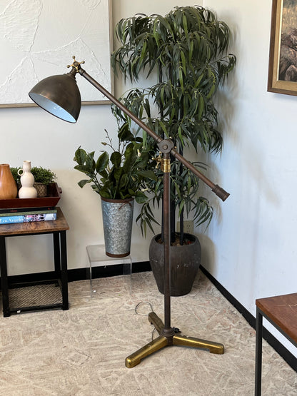 Leviton Mid Century Brass Dome Floor Lamp