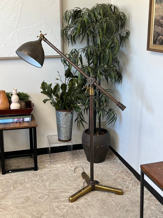 Leviton Mid Century Brass Dome Floor Lamp