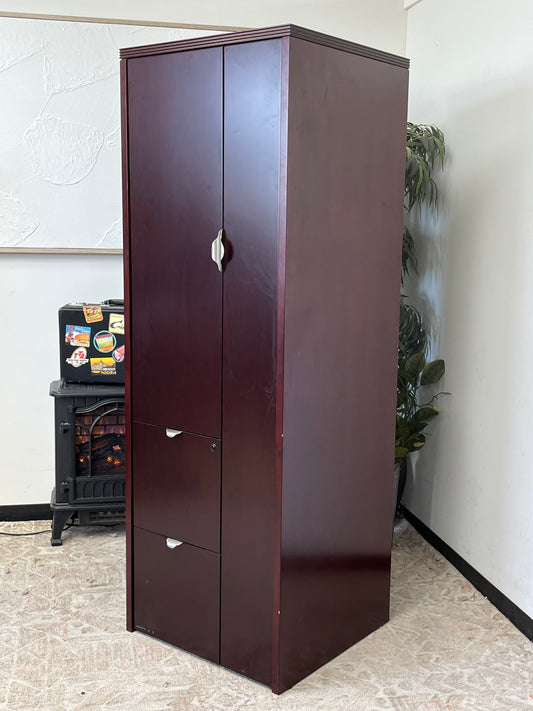 Modern Redwood Office Armoire