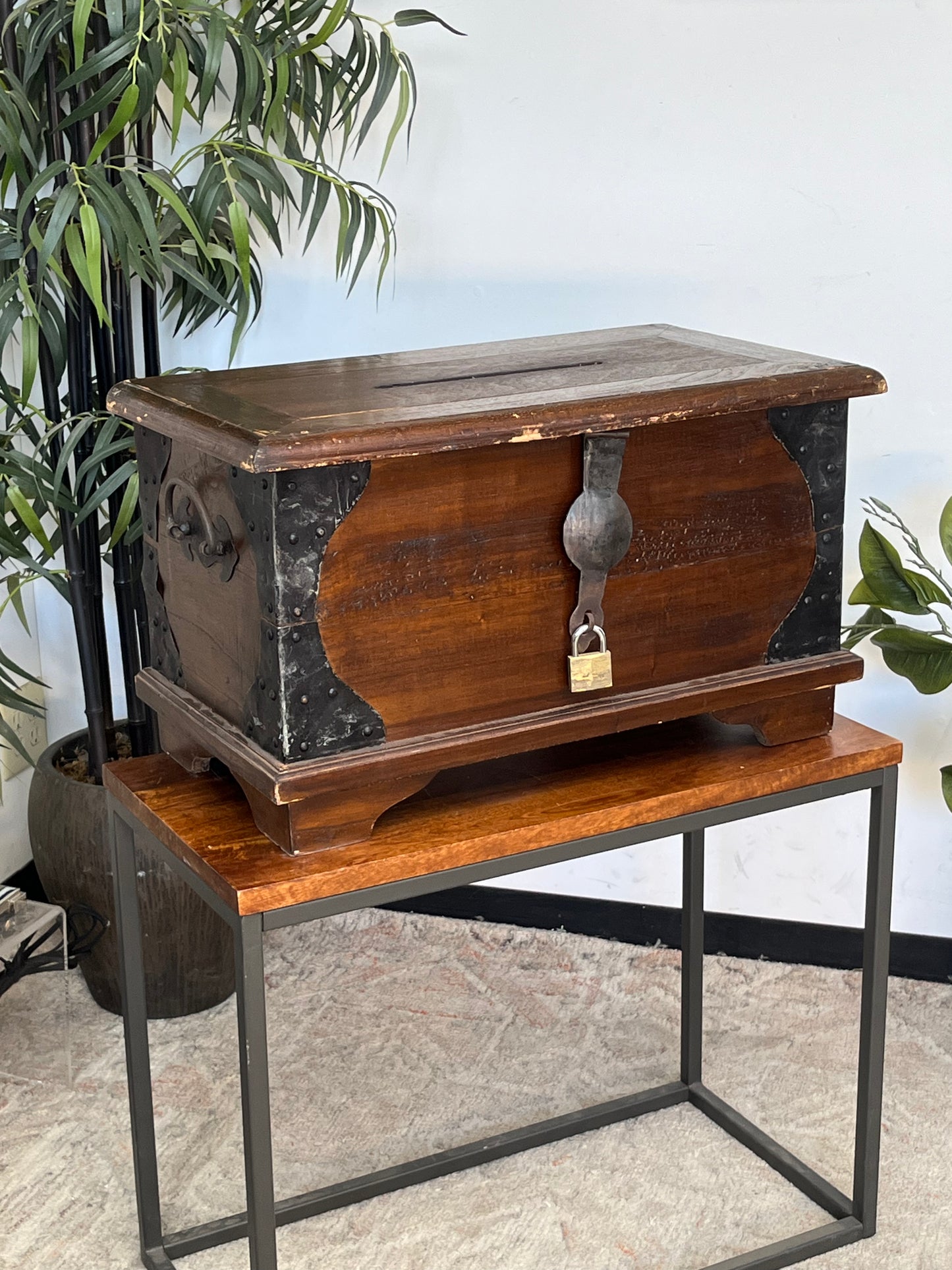 Asian Style Wooden Chest - Damaged