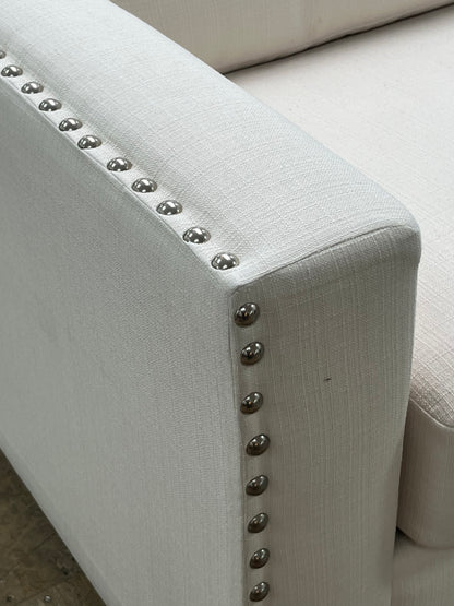 Modern Style White Linen Couch
