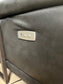 Living Spaces Leather Sectional Couch With Reclining Seat