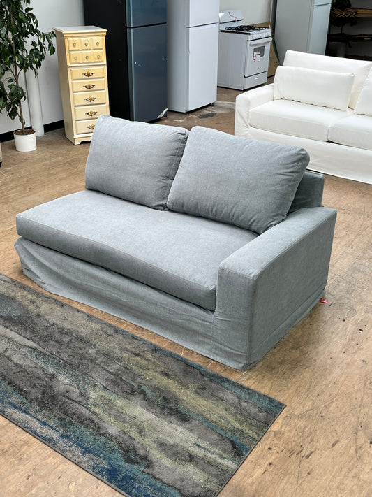 Slipcovered 71" Light Blue Sofa