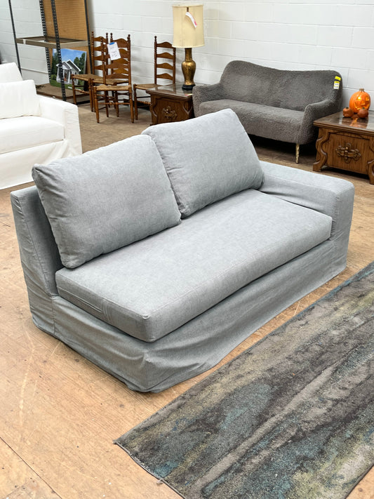 Slipcovered 71" Light Blue Sofa