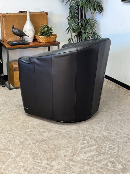 Natuzzi Editions Swivel Leather Chair