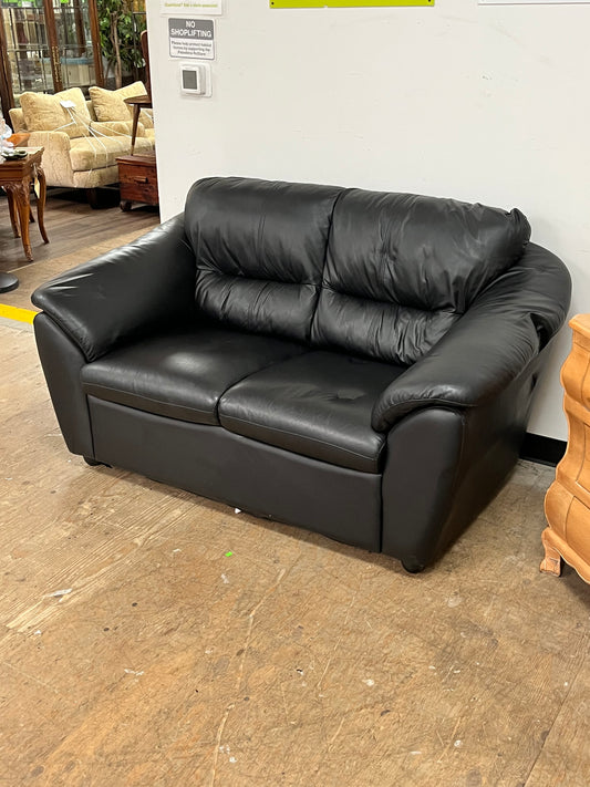 Faux Leather Loveseat