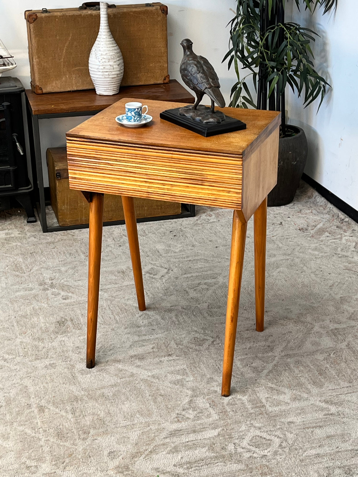 Converted Mid-Century Side Table